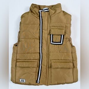 LITTLE LAD Baby Boys' Tan Snap Front "Be‎ Cool" Puffer Vest Gorpcore Size 24M